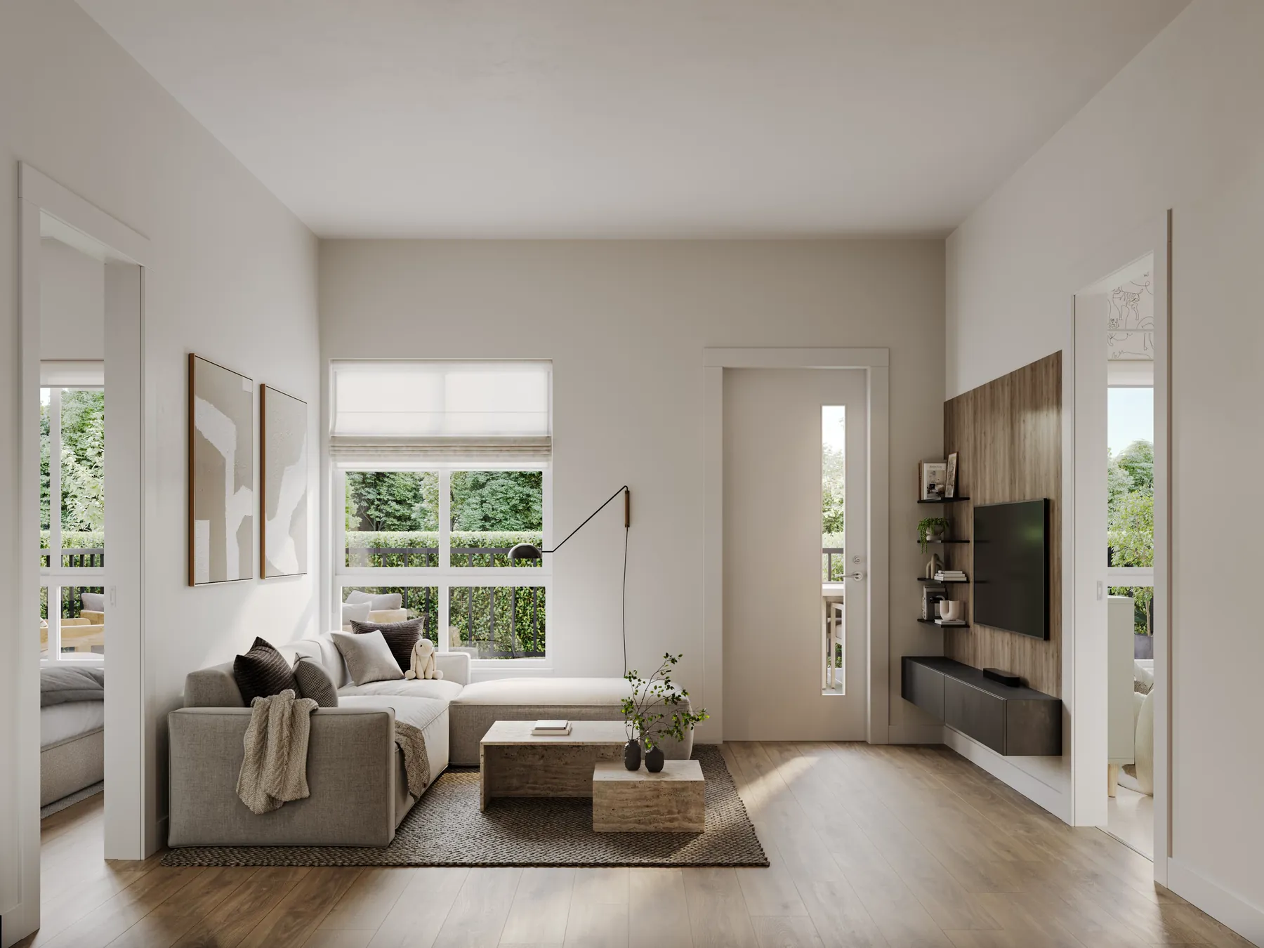 The living room at Clayton