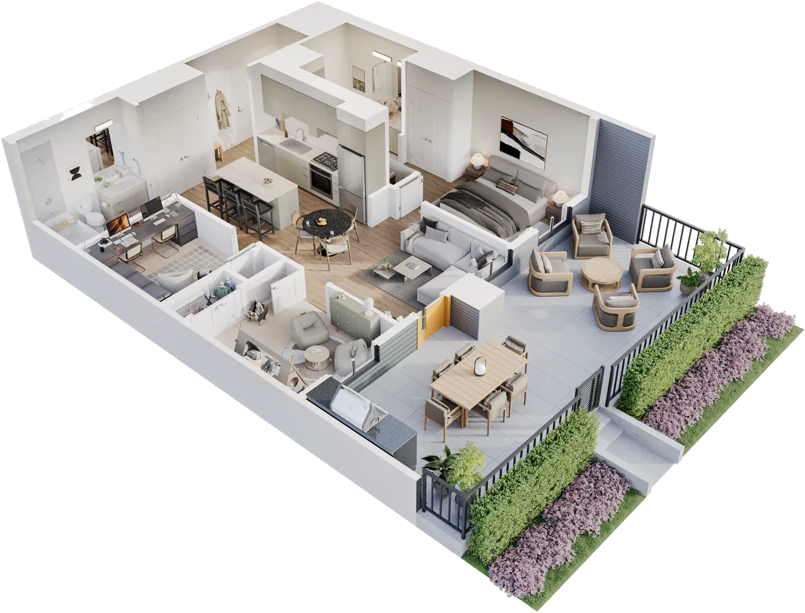 The home, cut open